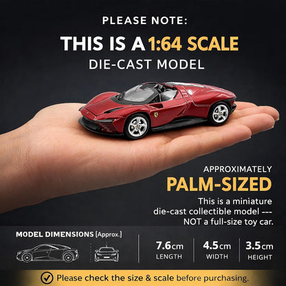 Wizplex Bburago Ferrari Daytona SP3 1:64 Scale Die-Cast Metal Toy Car, Red Collectible Model for Kids & Adults – COD NOT AVAILABLE