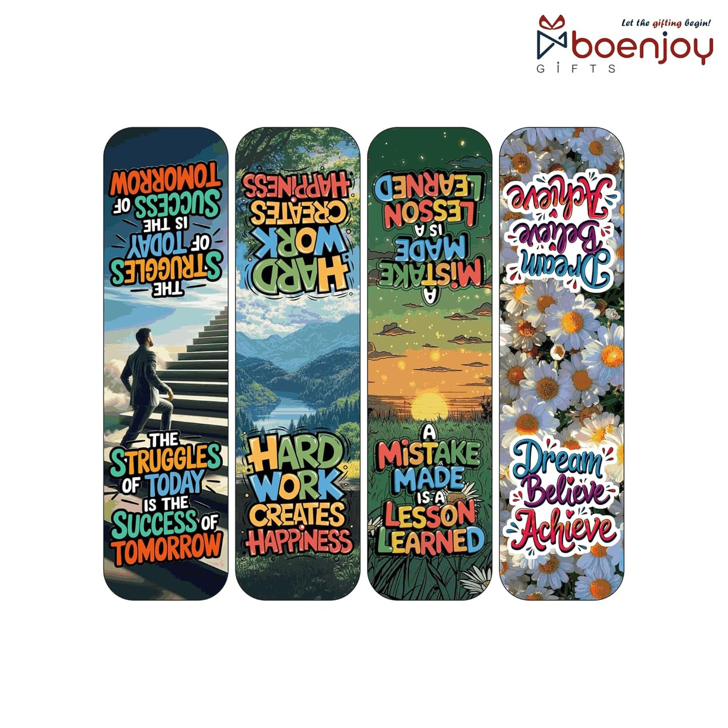 Motivational Bookmark Set of 10-8 Magnetic Bookmarks + 2 Paper Bookmarks for Book Lovers, (11 x 2.9 cm)