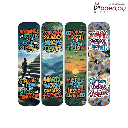 Motivational Bookmark Set of 10-8 Magnetic Bookmarks + 2 Paper Bookmarks for Book Lovers, (11 x 2.9 cm)