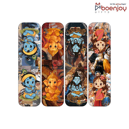 Sanatan Hindu God Bookmark Set of 10-8 Magnetic Bookmarks + 2 Paper Bookmarks for Book Lovers, Aesthetic Bookmarks, Hindu Gods, Sanatani Magnetic Bookmarks for Readers (11 x 2.9 cm)