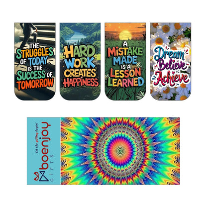 Motivational Bookmark Set of 10-8 Magnetic Bookmarks + 2 Paper Bookmarks for Book Lovers, (11 x 2.9 cm)