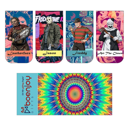 Horror Bookmark Set of 10-8 Magnetic Bookmarks + 2 Paper Bookmarks for Book Lovers, Aesthetic Bookmarks, Magnetic Bookmarks for Readers (11 x 2.9 cm) New
