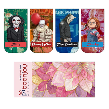 Horror Bookmark Set of 10-8 Magnetic Bookmarks + 2 Paper Bookmarks for Book Lovers, Aesthetic Bookmarks, Magnetic Bookmarks for Readers (11 x 2.9 cm) New