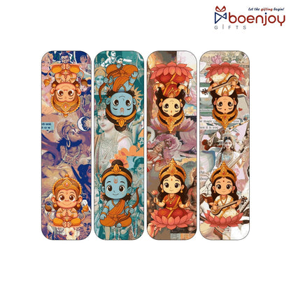 Sanatan Hindu God Bookmark Set of 10-8 Magnetic Bookmarks + 2 Paper Bookmarks for Book Lovers, Aesthetic Bookmarks, Hindu Gods, Sanatani Magnetic Bookmarks for Readers (11 x 2.9 cm)