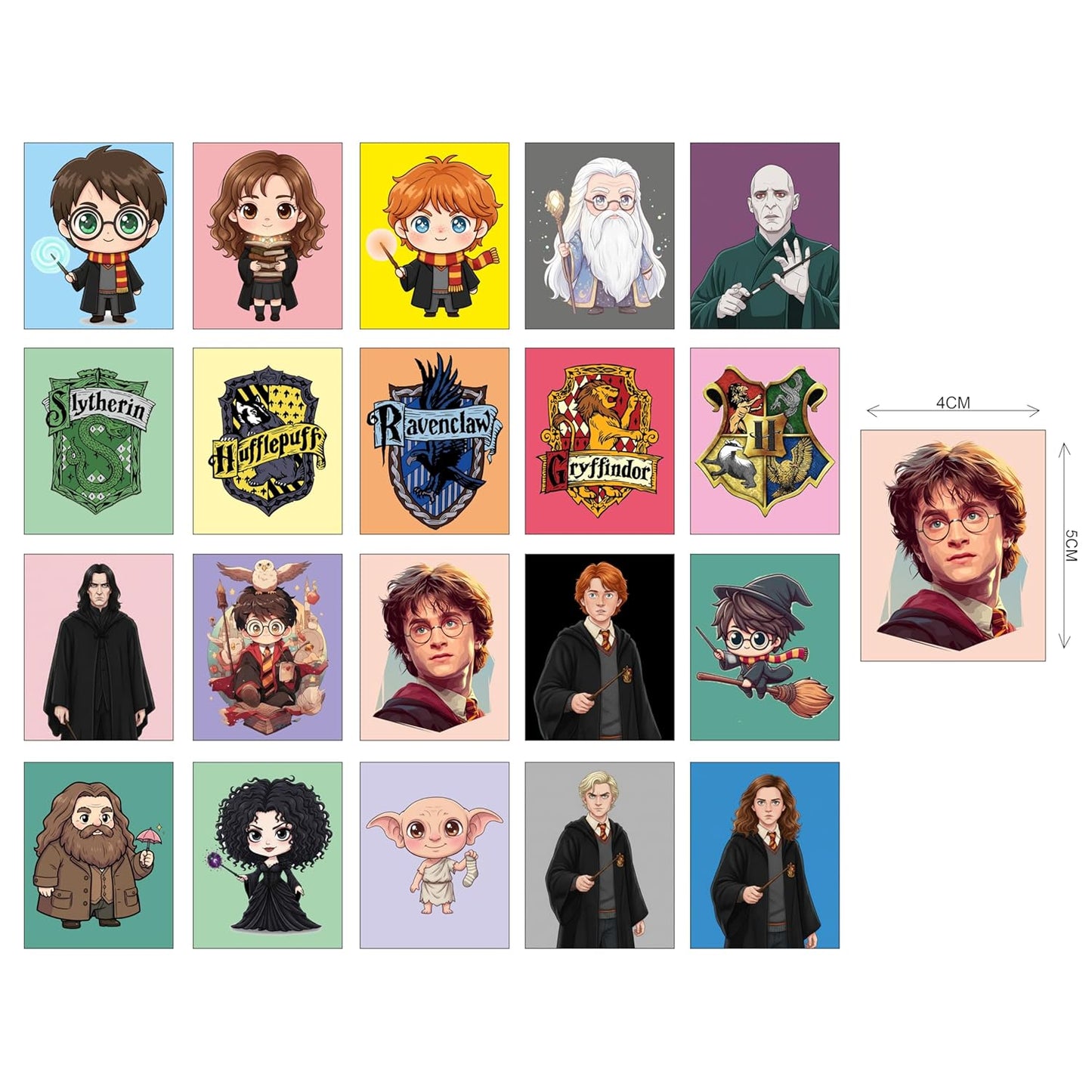 Harry Potter Kids Fridge Magnet Set, Refrigerator Magnets | Magnets for Kids | Fun Collectible Gift & Home Décor (Pack of 20) 4x5 cm