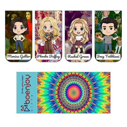 Friends Chibi Bookmark Set of 10-8 Magnetic Bookmarks + 2 Paper Bookmarks for Book Lovers, Aesthetic Bookmarks, Magnetic Bookmarks for Readers (11 x 2.9 cm)