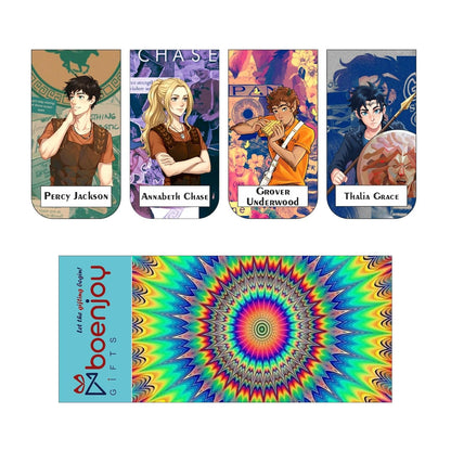 Percy Jackson Bookmark Set of 10-8 Magnetic Bookmarks + 2 Paper Bookmarks for Book Lovers, (11 x 2.9 cm)