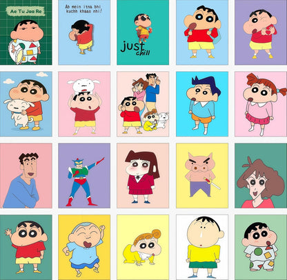 Shinchan Kids Fridge Magnet Set, Refrigerator Magnets | Fun Collectible Gift & Home Décor (Pack of 20) 4x5 cm