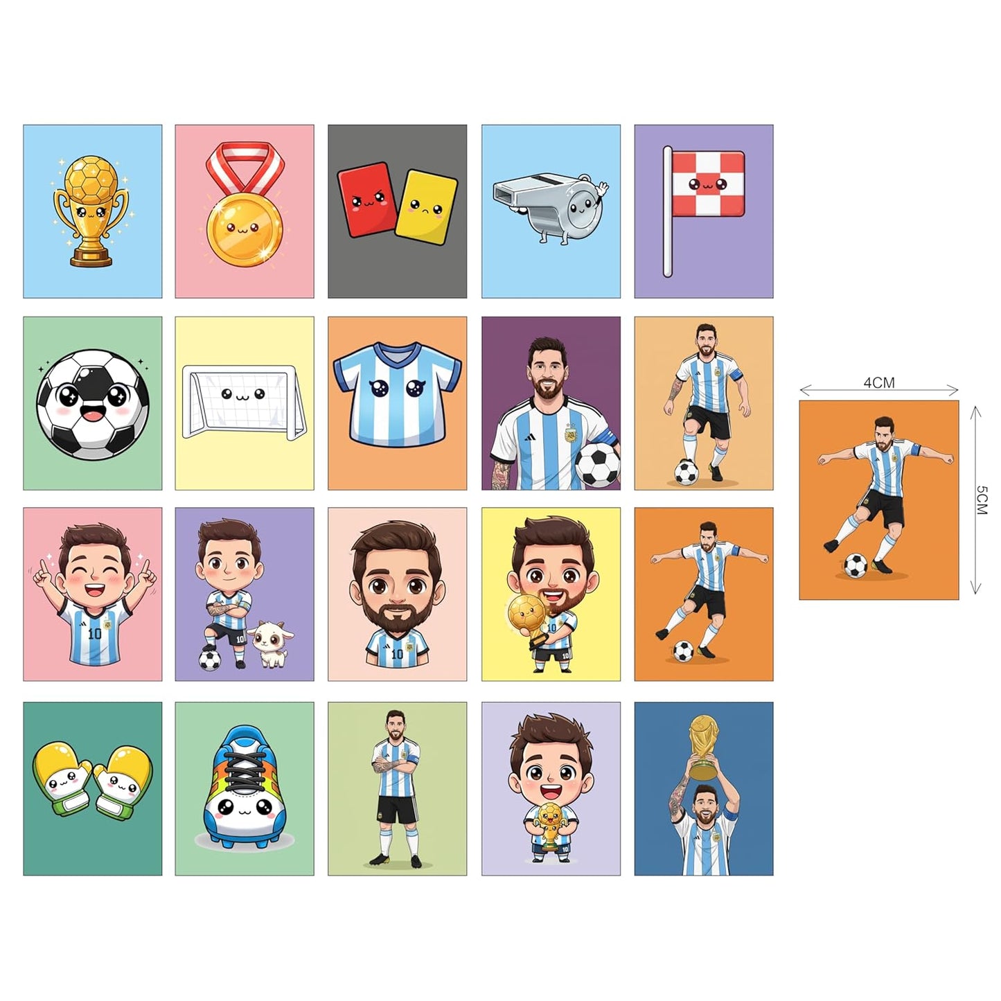 Lionel Messi Kids Fridge Magnet Set, Refrigerator Magnets | Fun Collectible Gift & Home Décor (Pack of 20) 4x5 cm