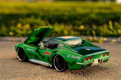 Jada Street Fighter 1:24 1969 Chevrolet Corvette Stingray ZL1 & 2.75" Cammy Figure, Toys for Kids and Adults( COD NOT AVAILABLE)