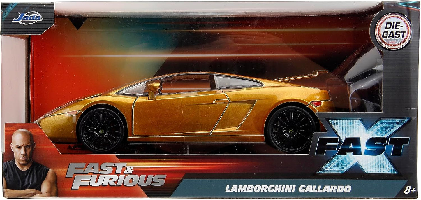 Jada Fast & Furious Fast X 1:24 Gold Lamborghini Gallardo Die-Cast Car, Toys for Kids and Adults( COD NOT AVAILABLE )