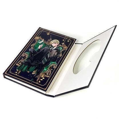 Harry Potter Hard Cover Journal Diary Notebook | Rustic Red Look | Wizard Kid Memorabilia | Potter Heads | Magnetic Cover| 115x168x20 mm, 192 Pages (Draco)