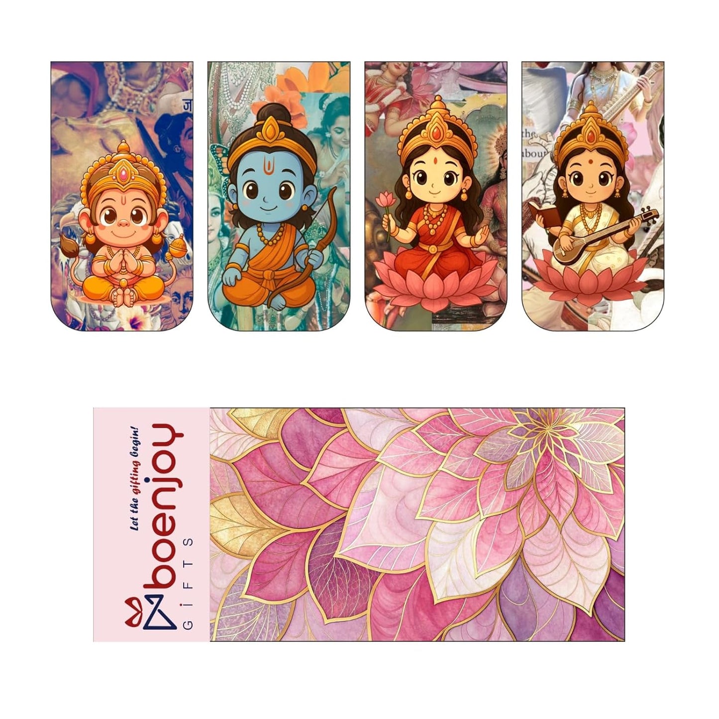 Sanatan Hindu God Bookmark Set of 10-8 Magnetic Bookmarks + 2 Paper Bookmarks for Book Lovers, Aesthetic Bookmarks, Hindu Gods, Sanatani Magnetic Bookmarks for Readers (11 x 2.9 cm)