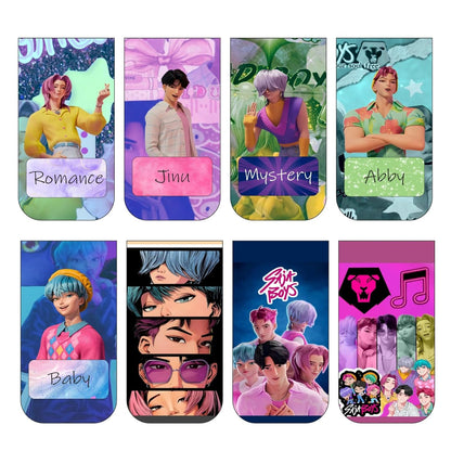 K POP Demon Hunters Saja Boys Bookmark Set of 10-8 Magnetic Bookmarks + 2 Paper Bookmarks for Book Lovers, Aesthetic Bookmarks, Magnetic Bookmarks for Readers (11 x 2.9 cm) New
