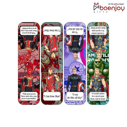 Superhero Bookmark Set of 10-8 Magnetic Bookmarks + 2 Paper Bookmarks for Book Lovers, Aesthetic Bookmarks, Magnetic Bookmarks for Readers (11 x 2.9 cm) New