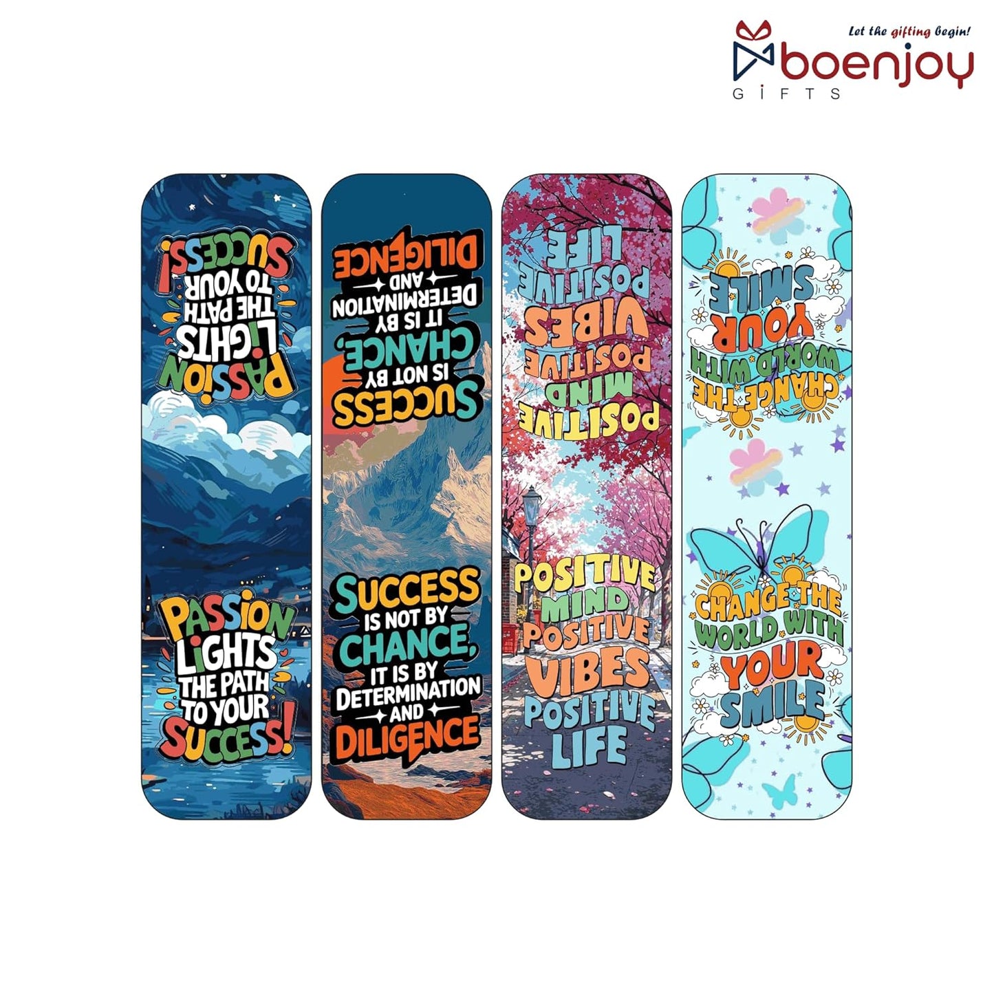 Motivational Bookmark Set of 10-8 Magnetic Bookmarks + 2 Paper Bookmarks for Book Lovers, (11 x 2.9 cm)