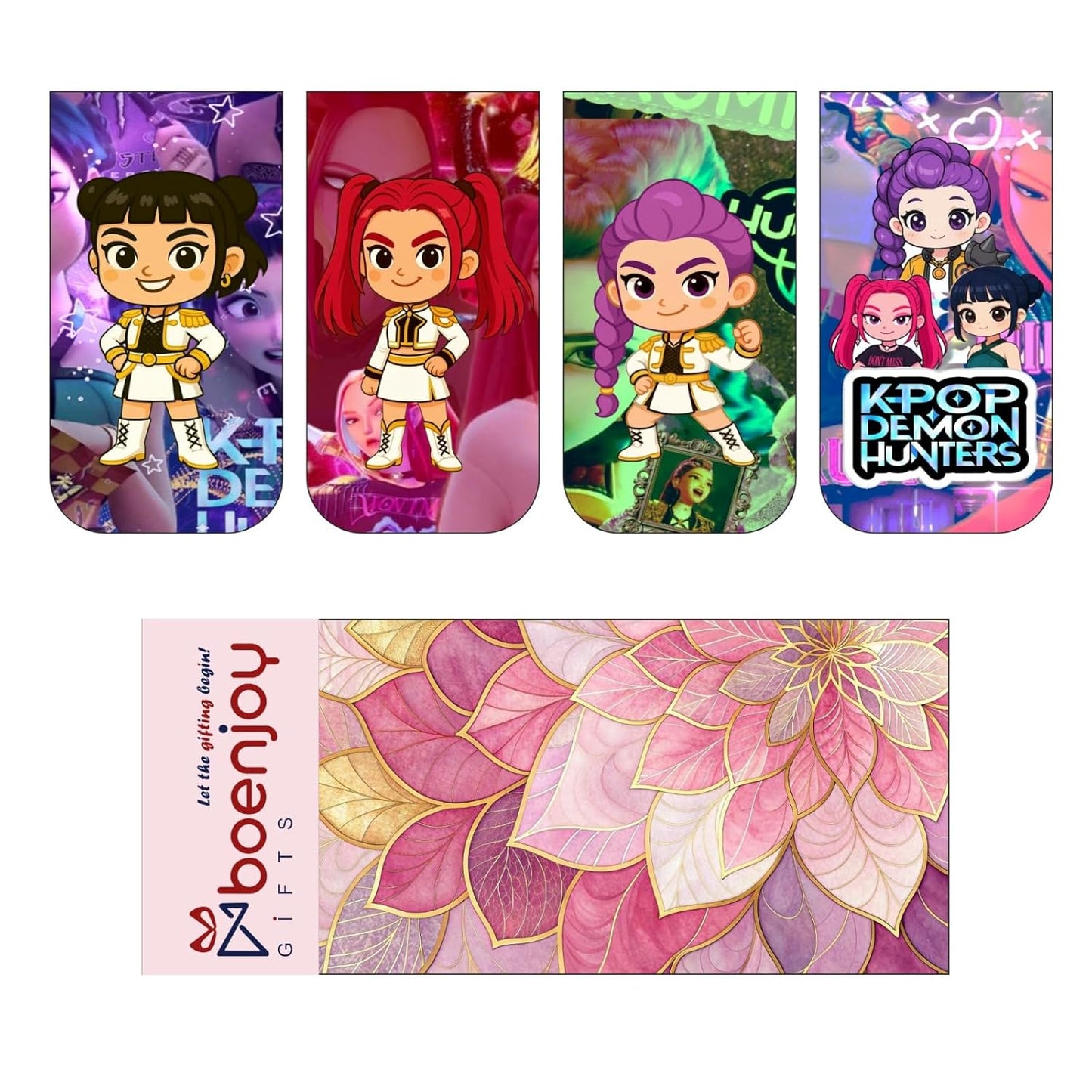 K POP Demon Hunters Bookmark Set of 10-8 Magnetic Bookmarks + 2 Paper Bookmarks for Book Lovers, Aesthetic Bookmarks, Magnetic Bookmarks for Readers (11 x 2.9 cm) New
