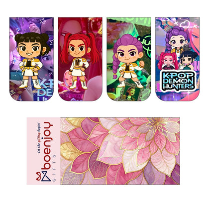K POP Demon Hunters Bookmark Set of 10-8 Magnetic Bookmarks + 2 Paper Bookmarks for Book Lovers, Aesthetic Bookmarks, Magnetic Bookmarks for Readers (11 x 2.9 cm) New