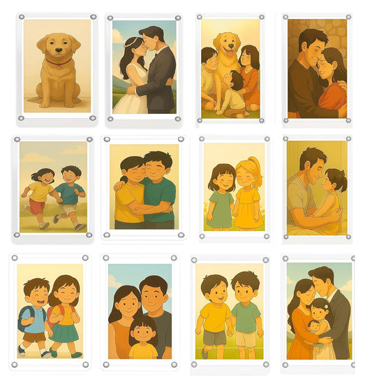 Pack of 12, Magnetic Acrylic Photo Frame – Double Side Display | 2.5x3.5 inch Clear Picture Frame | Strong Magnet, Personalize & Swap Photos – Vertical & Horizontal Use (Photo Not Included)