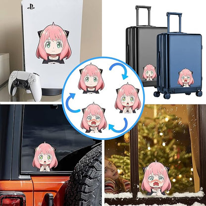 3D Motion Anime Car Sticker – Anya Forger | Waterproof & Durable