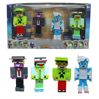 Minecraft Building Block Set for Kids, 4 Pcs Mini Figures Play Set, Action Figures | Creative Building Toys for Boys & Girls Age 6+ (Style A)