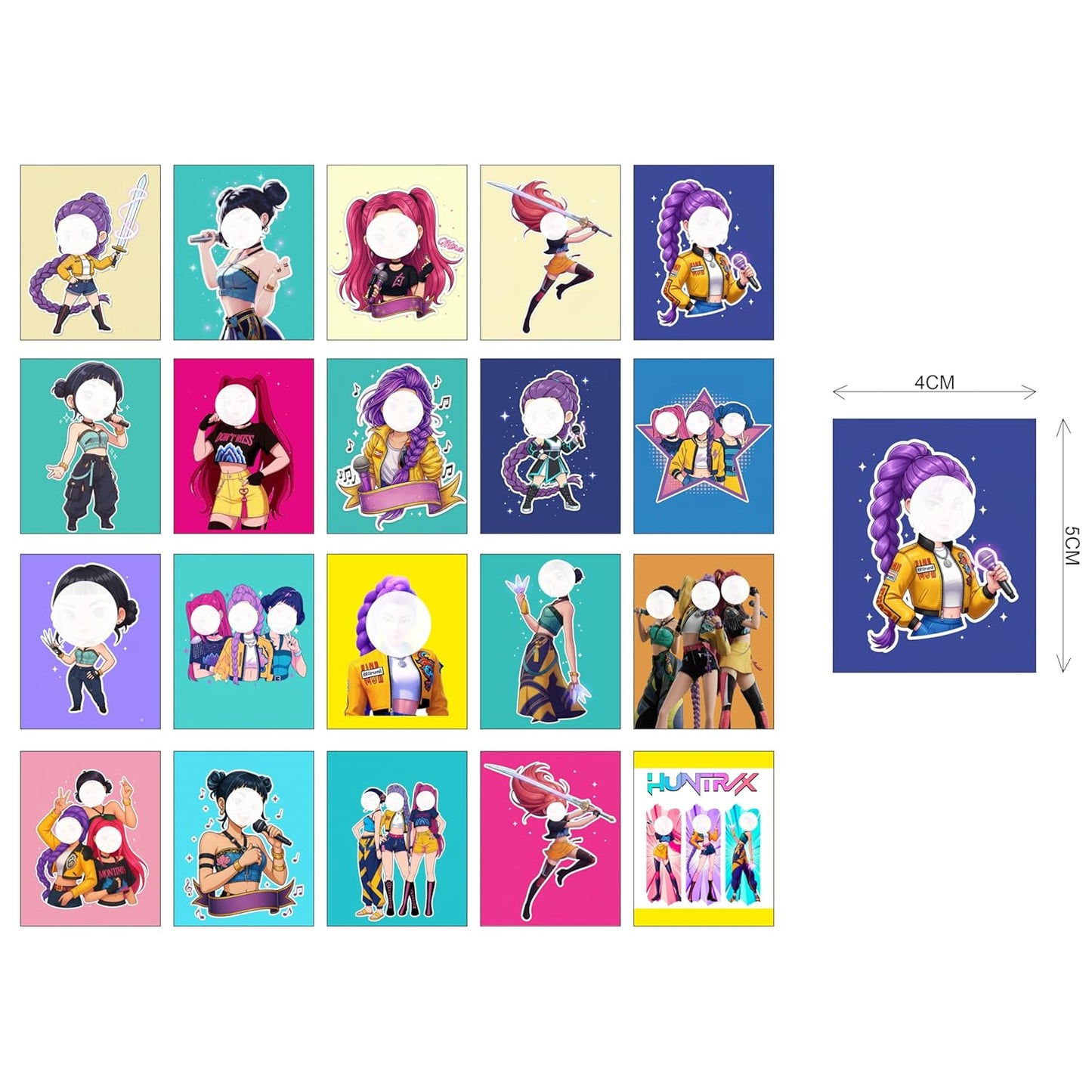 Demon Hunter Kids Fridge Magnet Set, Refrigerator Magnets | Decorative Kitchen Magnets for Kids | Fun Collectible Gift & Home Décor (Pack of 20) 4x5 cm