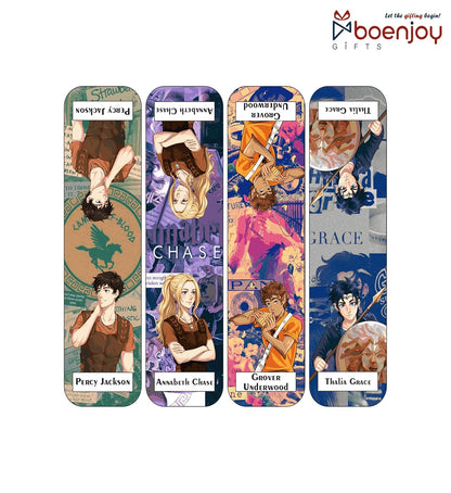 Percy Jackson Bookmark Set of 10-8 Magnetic Bookmarks + 2 Paper Bookmarks for Book Lovers, (11 x 2.9 cm)