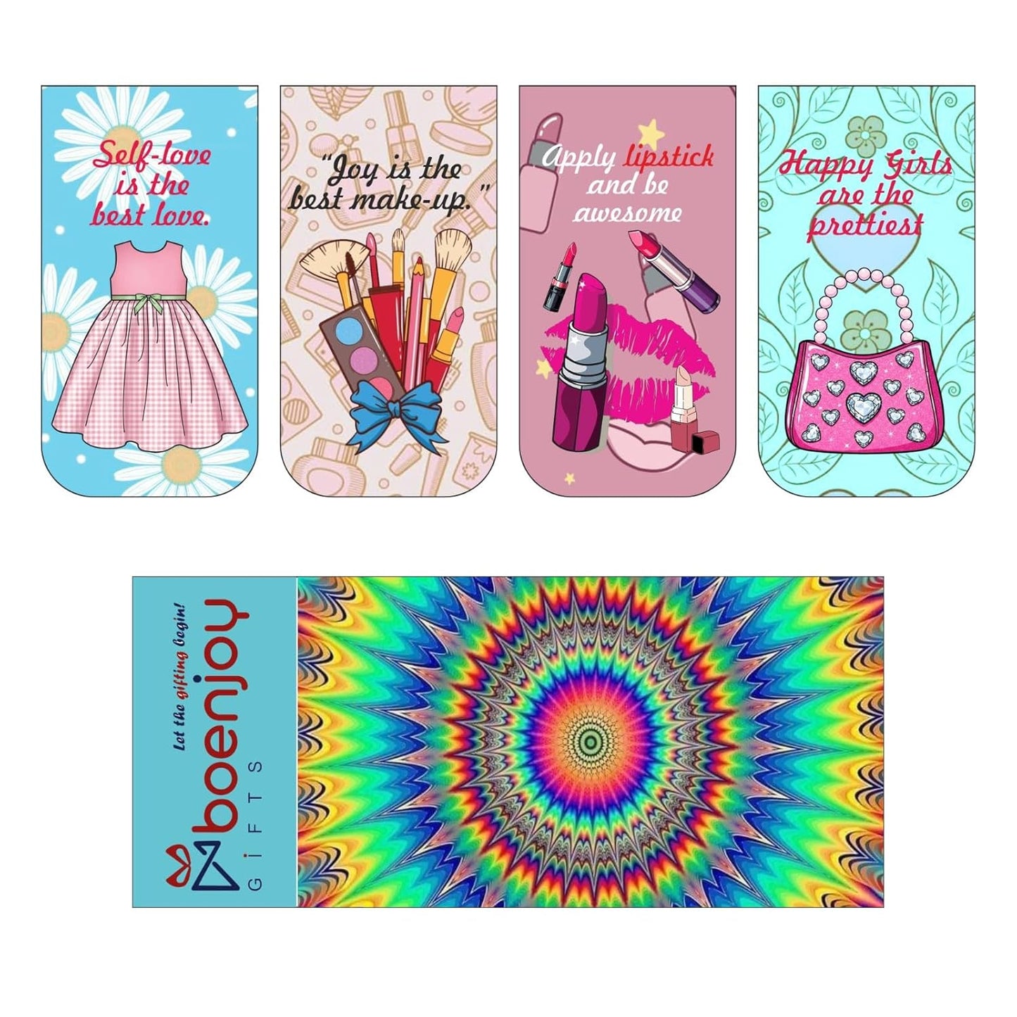 Fashion Bookmark Set of 10-8 Magnetic Bookmarks + 2 Paper Bookmarks for Book Lovers, Aesthetic Bookmarks, Magnetic Bookmarks for Readers (11 x 2.9 cm)