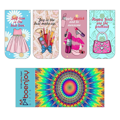 Fashion Bookmark Set of 10-8 Magnetic Bookmarks + 2 Paper Bookmarks for Book Lovers, Aesthetic Bookmarks, Magnetic Bookmarks for Readers (11 x 2.9 cm)