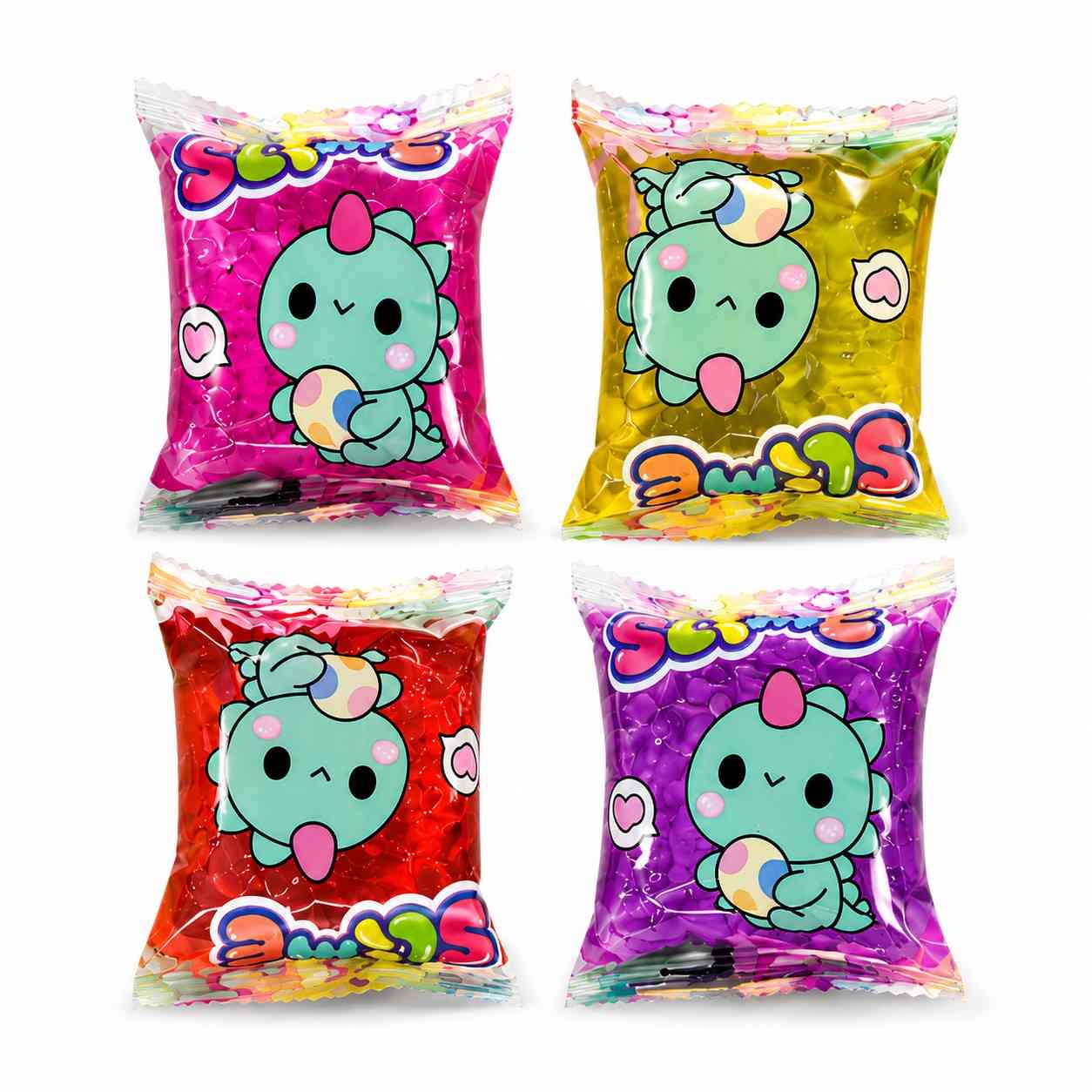 Slime Bags for Kids & Teens Random 4 PCS | Colorful Stretchy Squishy Slime Pack | Individually Packed Sensory Stress Relief Toy | Party Favor, Return Gift & Birthday Gift