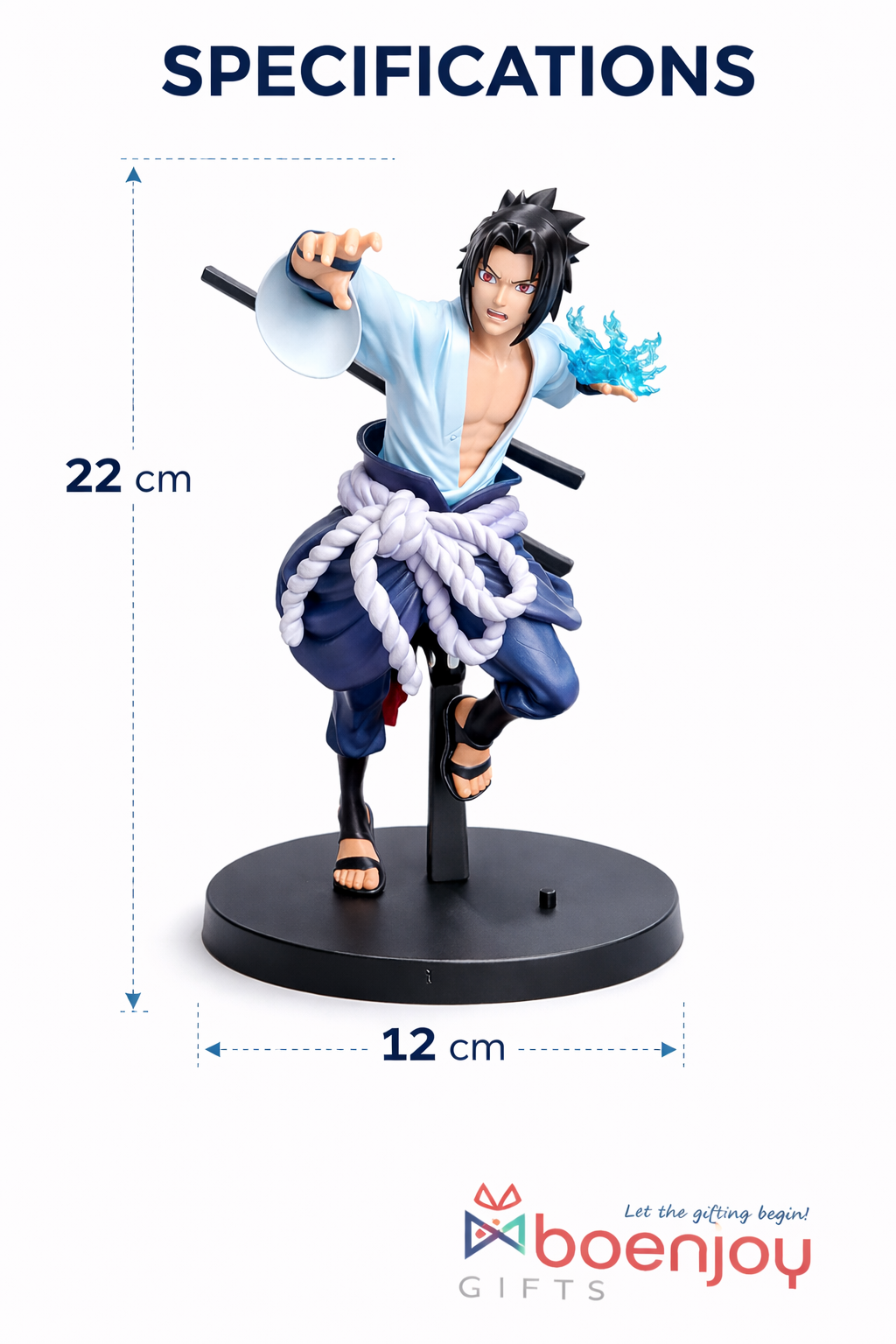 Naruto Sasuke Uchiha Action Figure with Chidori Effect | 22cm Anime Collectible Statue | Premium PVC Figure for Desk Decor & Gifts