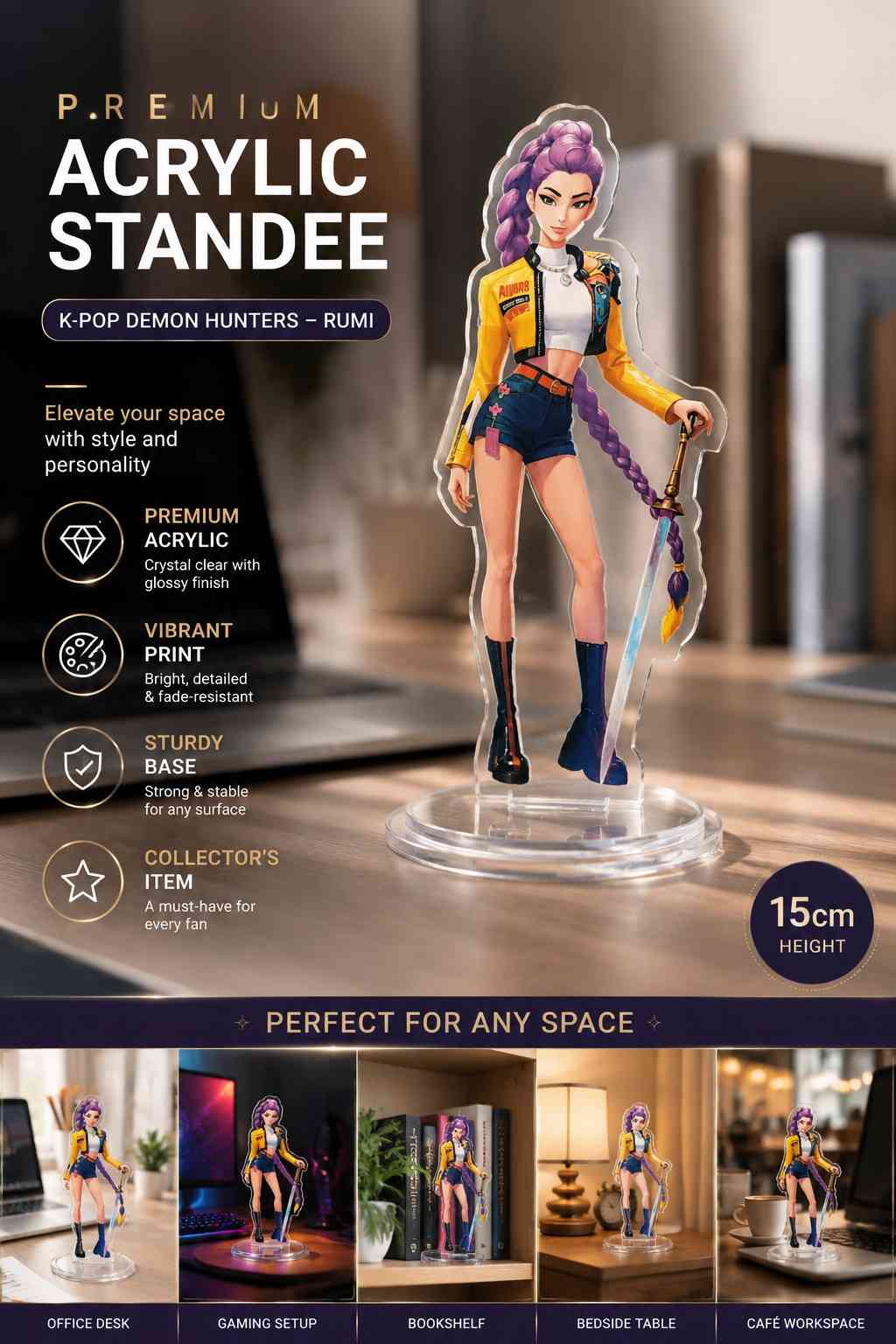 K- Pop Demon Hunters Acrylic Standee Figure 15cm (Rumi)