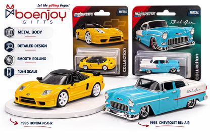 Majorette Die-Cast Metal Toy Car – 1995 Honda NSX-R & 1955 Chevrolet Bel Air Hot Wheels | 1:64 Scale Collectible Model Cars for Kids & Collectors |COD NOT AVAILABLE