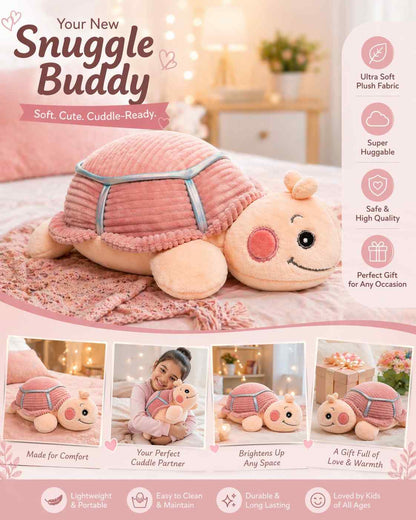 Tina the Turtle Plush Toy – Cute Pink Soft Stuffed Animal for Kids, 28 cm Cuddly Soft Toy Gift for Babies Girls Boys