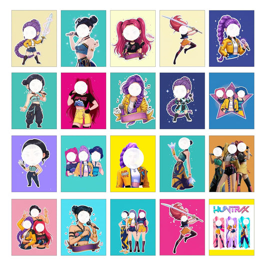 Demon Hunter Kids Fridge Magnet Set, Refrigerator Magnets | Decorative Kitchen Magnets for Kids | Fun Collectible Gift & Home Décor (Pack of 20) 4x5 cm