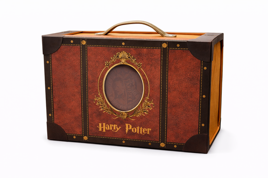 Harry Potter Gift Box Set with Diary, Pen, Badge & 3D Card | Wizard Collector Kit with Marauder’s Map | Premium Vintage Trunk Style Gift Case