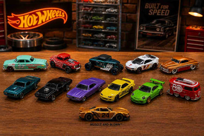 Hot Wheels Collector Bundle – HW Hot Rods 5-Pack, Fast & Furious 5-Pack, Kool Kombi & Muscle and Blown Die-Cast Cars