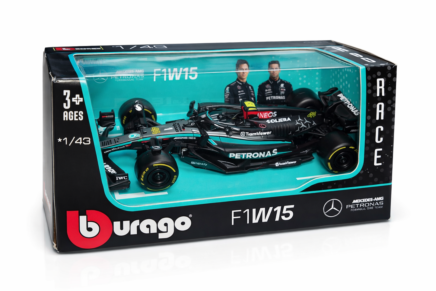 Mercedes AMG Petronas F1 W15 #44 Diecast Model Car 1:43 Scale | Bburago Formula 1 Toy Car