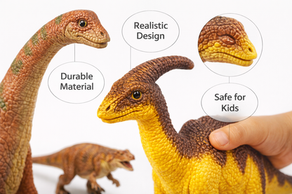 Dinosaur Simulation Model Set – Realistic Brachiosaurus & Parasaurolophus Figures | High-Detail Educational Toy for Kids & Collectors
