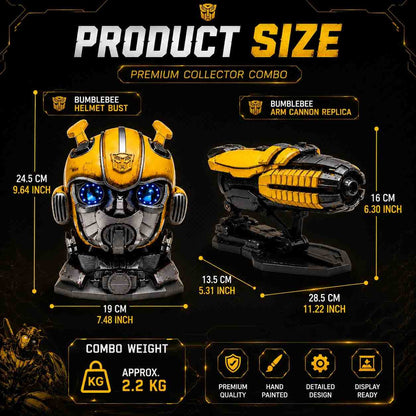 Bumblebee Helmet Bust & Arm Cannon Replica Combo – Premium Collector Display Set ( C0D NOT AVAILABLE)