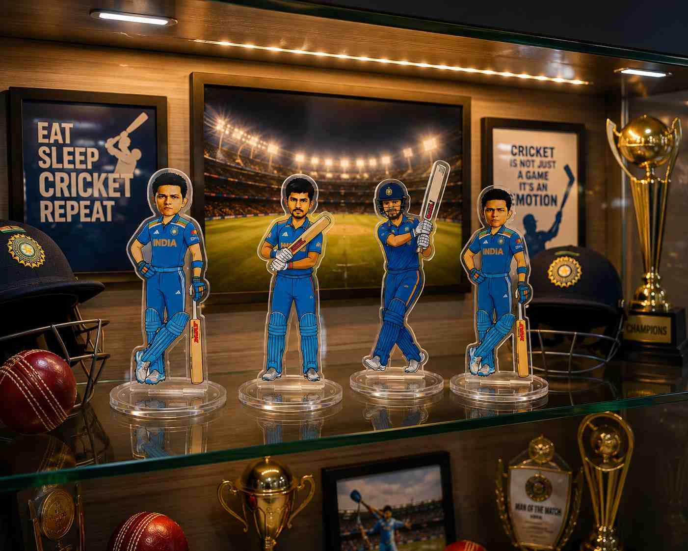 Yashasvi Jaiswal Acrylic Standee 15cm | Team India Cricket Player Collectible | Premium Acrylic Desk Decor Gift