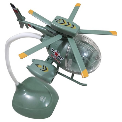 Helicopter-Shaped 360° Rotating Study Lamp – Touch-Controlled, 3 Brightness Levels, USB Rechargeable (Green)