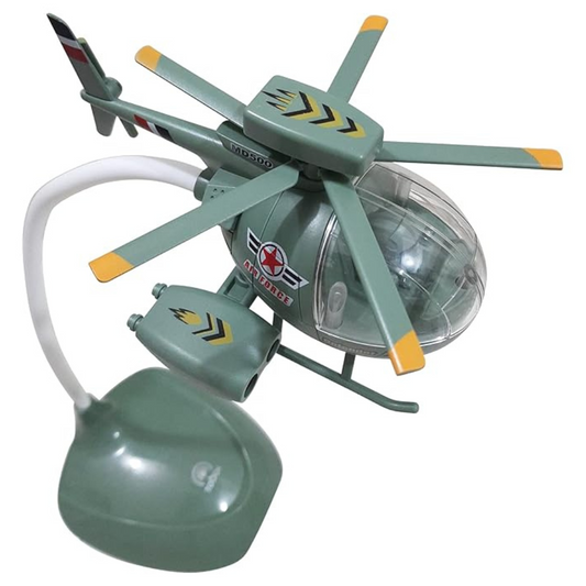 Helicopter-Shaped 360° Rotating Study Lamp – Touch-Controlled, 3 Brightness Levels, USB Rechargeable (Green)