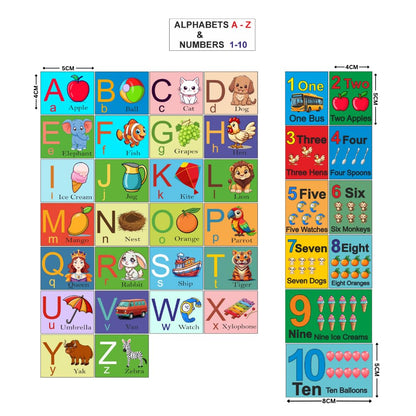 Alphabet & Number Fridge Magnet Set 36, A-Z Letters & 1-10 Numbers with Pictures | Educational Learning Magnets for Kids, Toddlers, Preschool- Refrigerator, Whiteboard & Classroom Decor