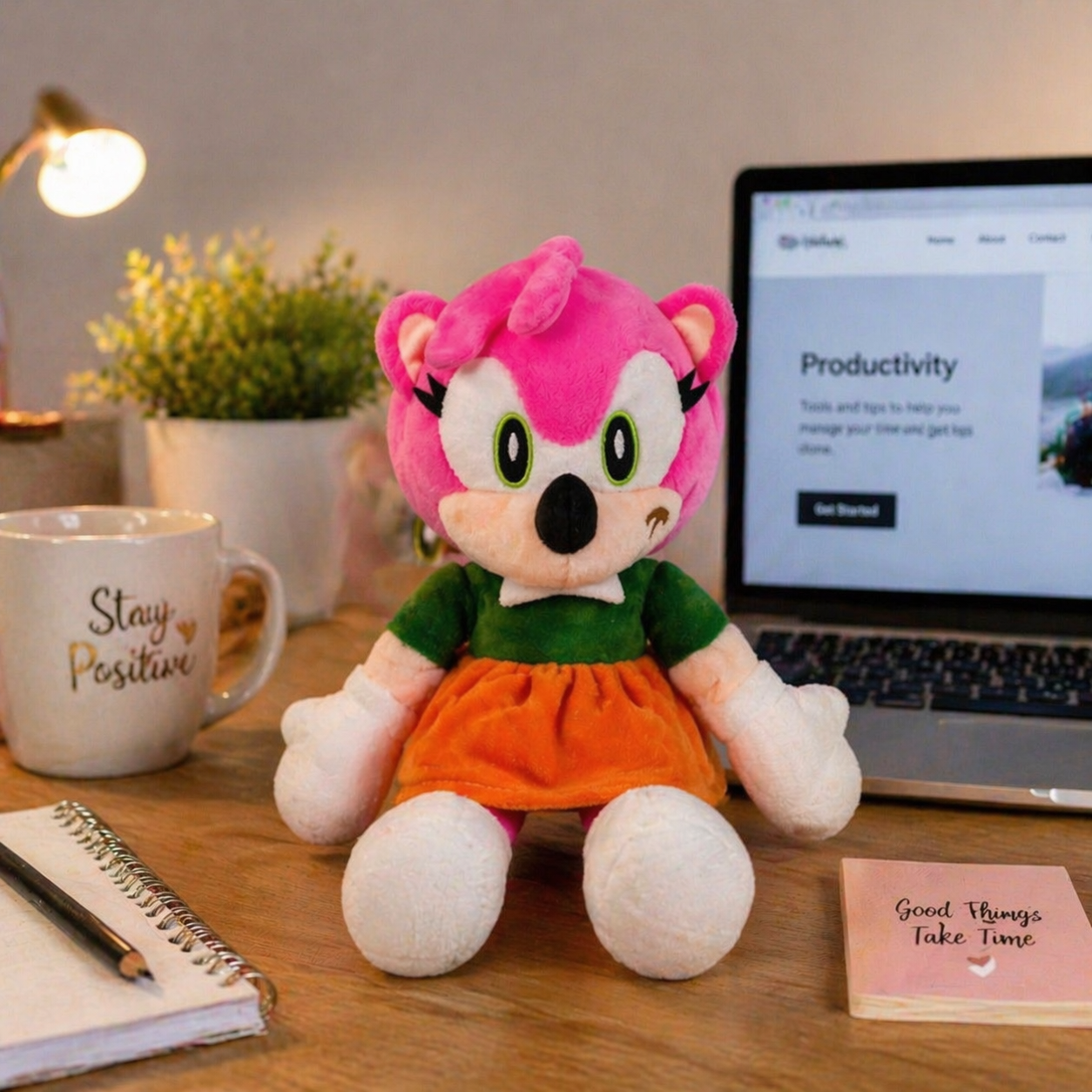 Amy Hedgehog Style Plush Toy – Approx 32cm Soft Cartoon Stuffed Doll for Kids | Cute Pink Cuddly Gift Toy