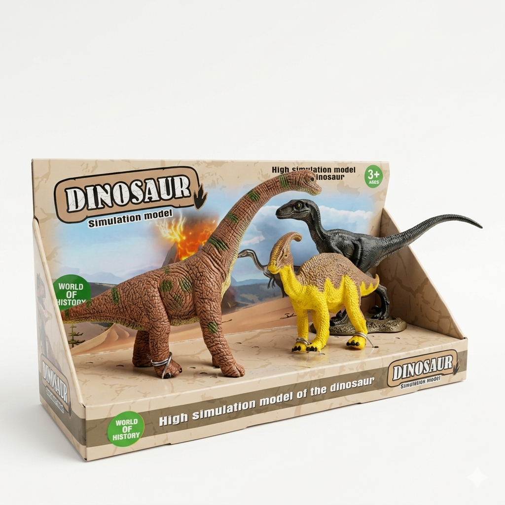 Dinosaur Simulation Model Set – Realistic Brachiosaurus & Parasaurolophus Figures | High-Detail Educational Toy for Kids & Collectors