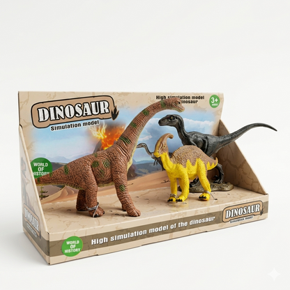 Dinosaur Simulation Model Set – Realistic Brachiosaurus & Parasaurolophus Figures | High-Detail Educational Toy for Kids & Collectors