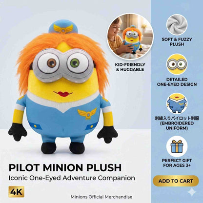 Bella the Pilot Plush Toy – Cute Yellow Cartoon Soft Stuffed Doll for Kids, Cuddly Soft Toy Gift for Babies & Children