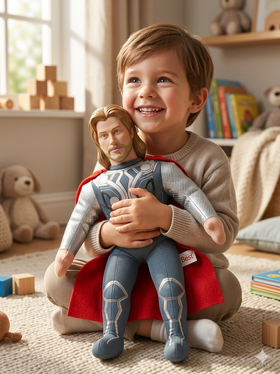 Thor Inspired Superhero Soft Toy Plush – 35cm Avengers Style Stuffed Doll for Kids & Fans