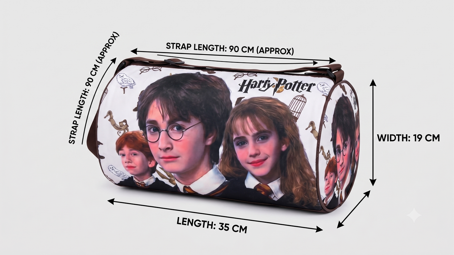 Harry Potter Duffle Bag for Kids Boys & Girls | Travel Gym Overnight Bag | Adjustable Shoulder Strap | 35 x 19 cm